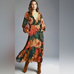 Floral V-Neck Maxi Dress